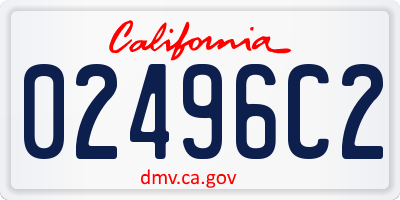 CA license plate 02496C2