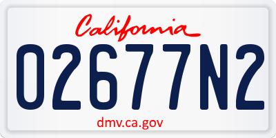 CA license plate 02677N2