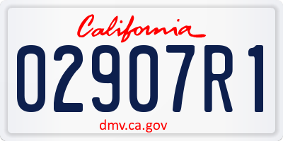 CA license plate 02907R1