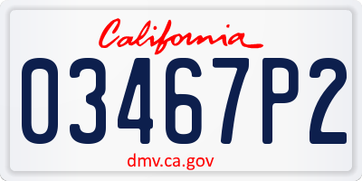 CA license plate 03467P2