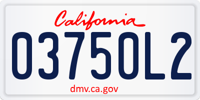 CA license plate 03750L2