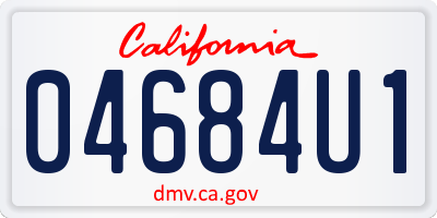 CA license plate 04684U1