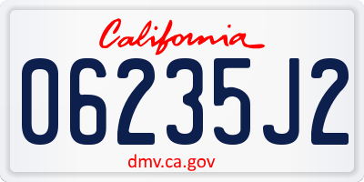 CA license plate 06235J2