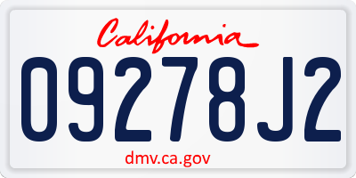 CA license plate 09278J2