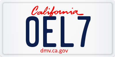 CA license plate 0EL7