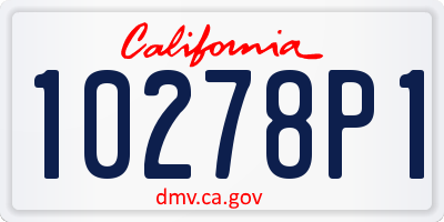 CA license plate 10278P1