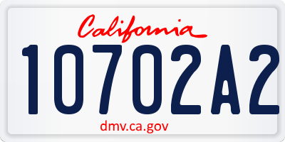 CA license plate 10702A2