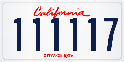 CA license plate 111117