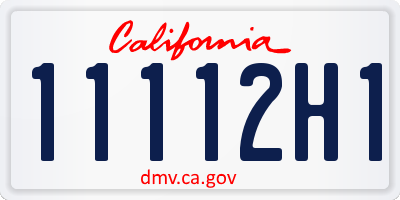 CA license plate 11112H1