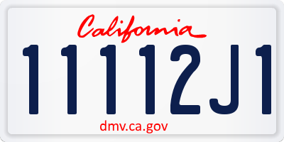 CA license plate 11112J1