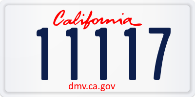 CA license plate 11117