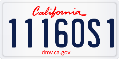 CA license plate 11160S1