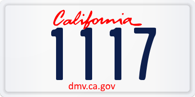 CA license plate 1117