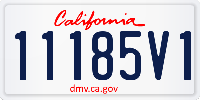 CA license plate 11185V1