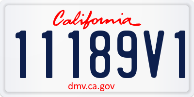 CA license plate 11189V1