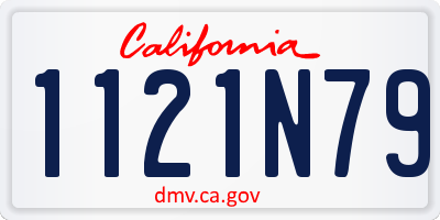 CA license plate 1121N79