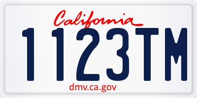 CA license plate 1123TM