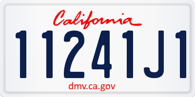 CA license plate 11241J1