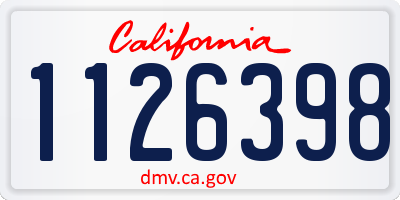 CA license plate 1126398