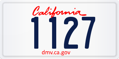 CA license plate 1127