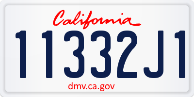 CA license plate 11332J1