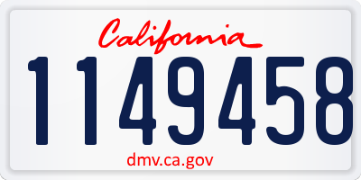 CA license plate 1149458