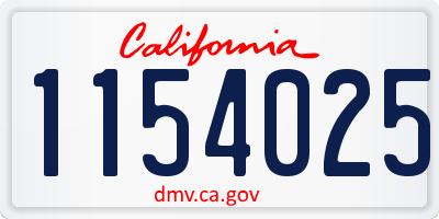 CA license plate 1154025