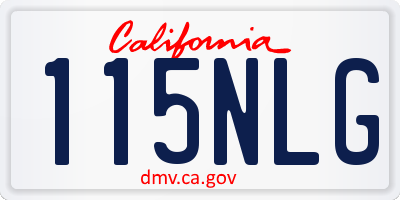 CA license plate 115NLG