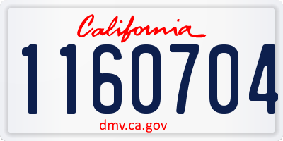 CA license plate 1160704