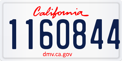 CA license plate 1160844