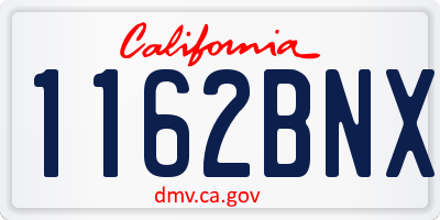 CA license plate 1162BNX