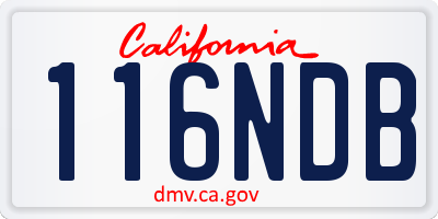 CA license plate 116NDB