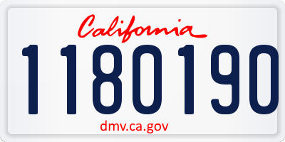 CA license plate 1180190