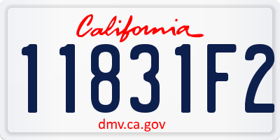 CA license plate 11831F2