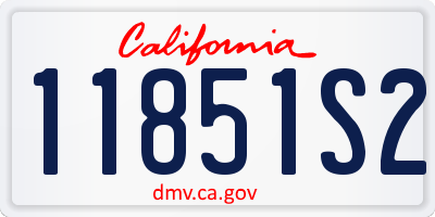 CA license plate 11851S2