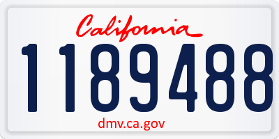 CA license plate 1189488