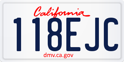 CA license plate 118EJC