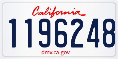 CA license plate 1196248