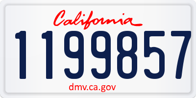 CA license plate 1199857