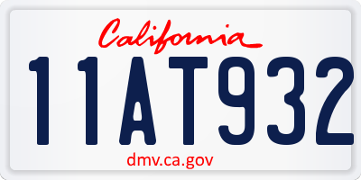 CA license plate 11AT932