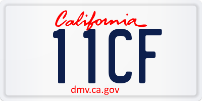 CA license plate 11CF