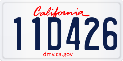 CA license plate 11D426