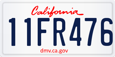 CA license plate 11FR476