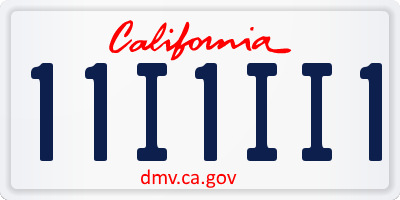 CA license plate 11I1II1