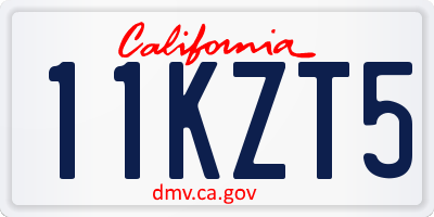 CA license plate 11KZT5