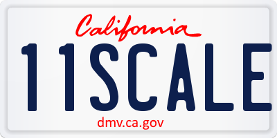 CA license plate 11SCALE