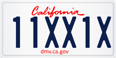 CA license plate 11XX1X