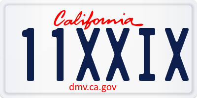 CA license plate 11XXIX