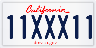 CA license plate 11XXX11