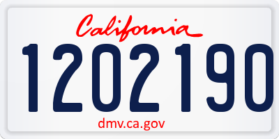 CA license plate 1202190